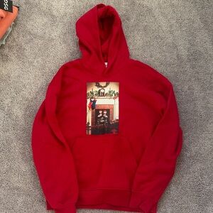 Red Nike pullover hoodie